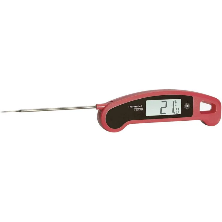 TFA Dostmann Thermo Jack Gourmet Profi-Küchenthermometer, Klappthermometer, Fleischthermometer, schnelle und genaue Messung, antibakterielle Beschichtung, abwaschbar