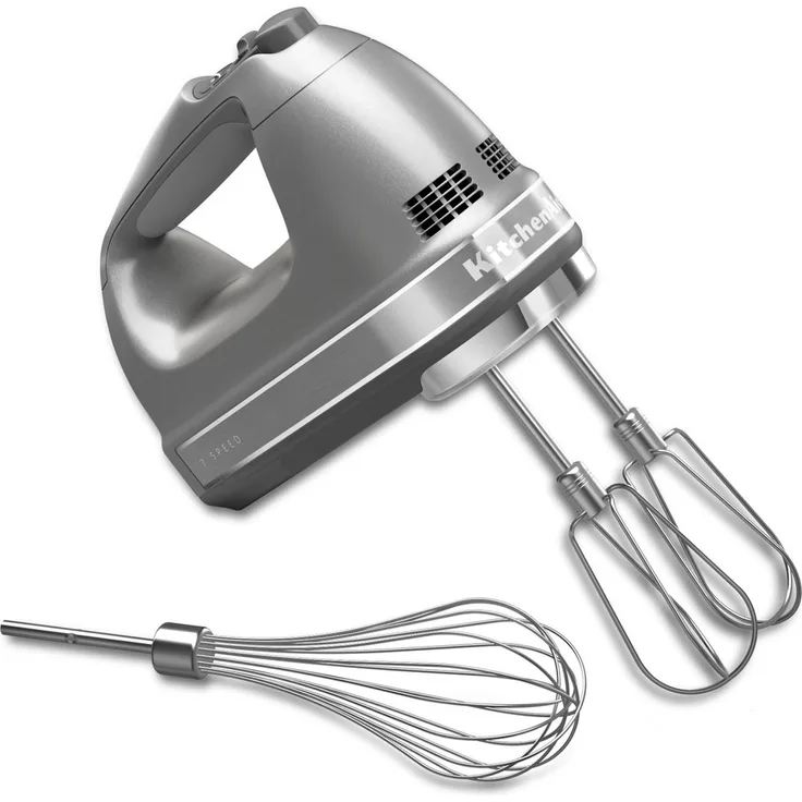 KitchenAid 5KHM7210ECU Handmixer, 85W, 7 Geschwindigkeiten, Kunststoff, silber