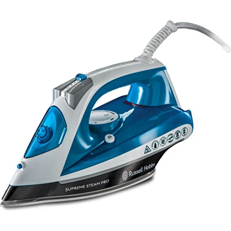 Russell Hobbs 23971-56 Dampfbügeleisen Supreme Steam Pro, 2600 Watt, Keramik-Bügelsohle, Extra-Dampfstoß von 145 g-min, blau-weiß