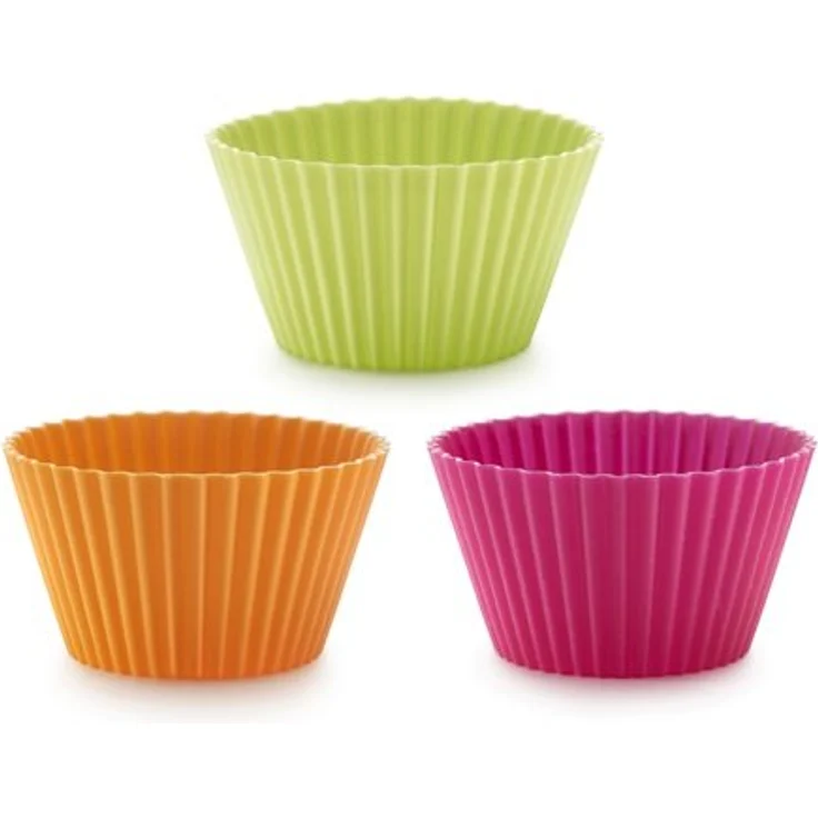 Lékué Big Muffin-Backformen 6er-Set, Silikon, schwarz, 20x20x8 cm, 6-Einheiten – Bild 1