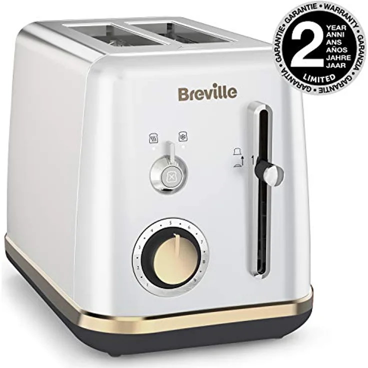 Breville VTT935X-01 VTT935X Mostra 2-Scheiben-Toaster in Mondscheinsilber, Kunststoff, Silber