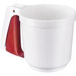 Westmark Mehl- und Puderzuckersieb mit Griff, Für 250 Gramm Mehl-Puderzucker, Kunststoff, Weiß-Rot, 32142270