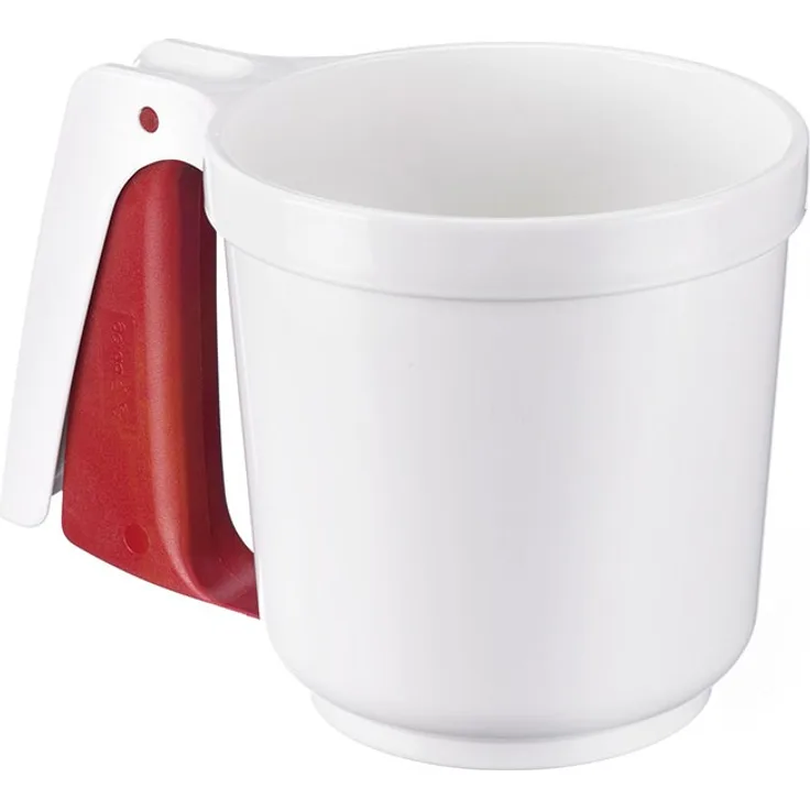 Westmark Mehl- und Puderzuckersieb mit Griff, Für 250 Gramm Mehl-Puderzucker, Kunststoff, Weiß-Rot, 32142270