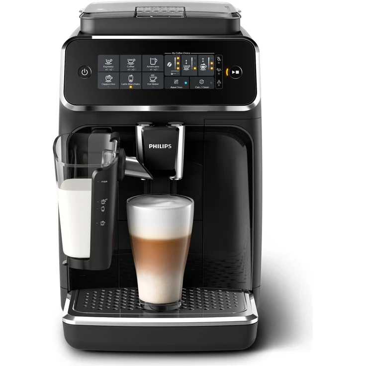 Philips 3200 Serie EP3241-50 LatteGo Kaffeevollautomat mit integriertem Mahlwerk, 5 Kaffeespezialitäten (LatteGo Milchsystem), schwarz – Bild 1