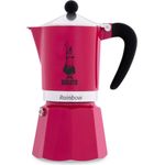 Bialetti Rainbow Espressokocher, Aluminium, fuchsia, 6 Tassen