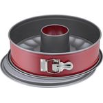 Kaiser Classic Plus Springform, mit Flach- und Rohrboden Durchmesser 28 cm, 2 Böden, runde Backform, auslaufsicher, antihaftbeschichtet, rot