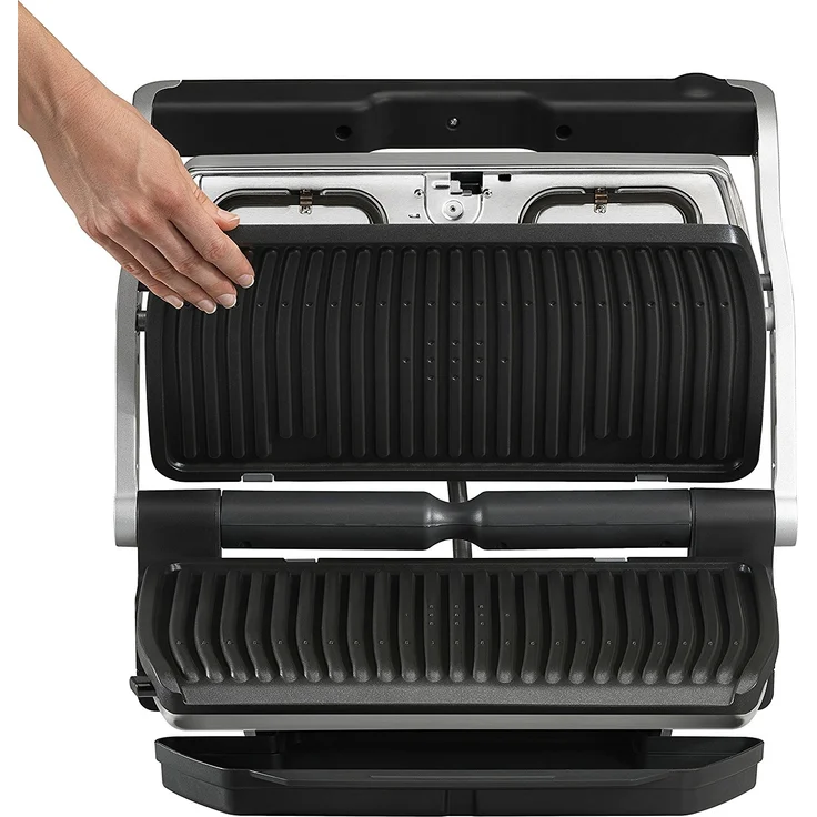 Tefal GC722D OptiGrill XL Kontaktgrill mit XL-Grillfläche, 2000W, mit zusätzlichen Temperaturstufen, automatische Anzeige des Garzustands, 9 voreingestellte Programme 40 cm x 20 cm, silber – Bild 7