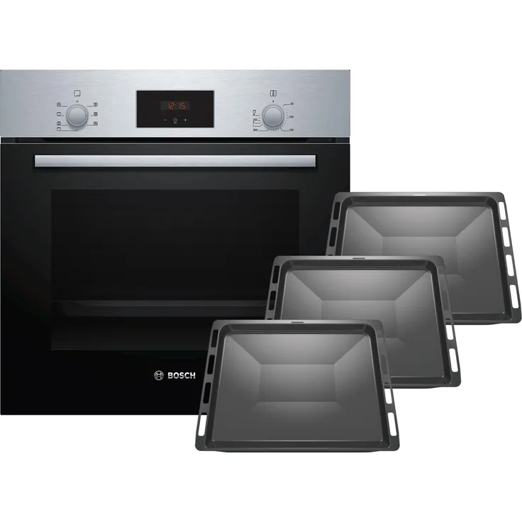 Bosch HBF133BR0Z3 Set Backofen HBF133BR0 Edelstahl + 3 zusätzliche Backbleche HEZ431002