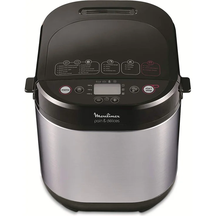 Moulinex Brot-Flower Delight Brotbackautomat mit Funktion Joghurt Metall-schwarz 1 kg 720 W – Bild 1