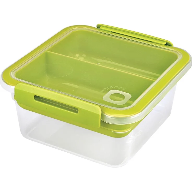Rotho Memory B3 Lunchbox 1l mit Deckel und herausnehmbarem Einsatz, Kunststoff (PP) BPA-frei, transparent, 1l (16,0 x 15,0 x 7,7 cm)