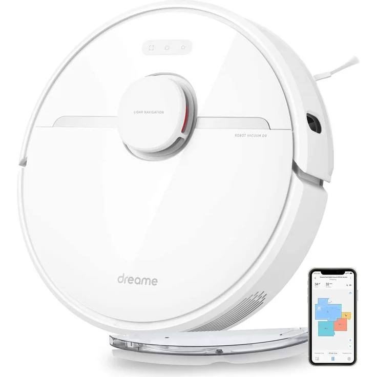 Dreame D9 Saugroboter mit Wischfunktion, 150 min Akkubetrieb, 3.000 Pa Saugleistung, App- und Sprachsteuerung, weiß – Bild 2