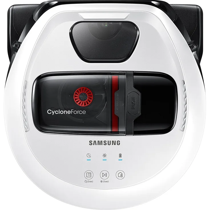 Samsung VR7000 VR1GM7010UW-EG POWERbot Saugroboter (80W extra starke Saugkraft ideal für Teppiche und Tierhaare, Digital Inverter Motor, Saubere Ecken, Intelligente Navigation, Startzeit-Vorwahl) weiß