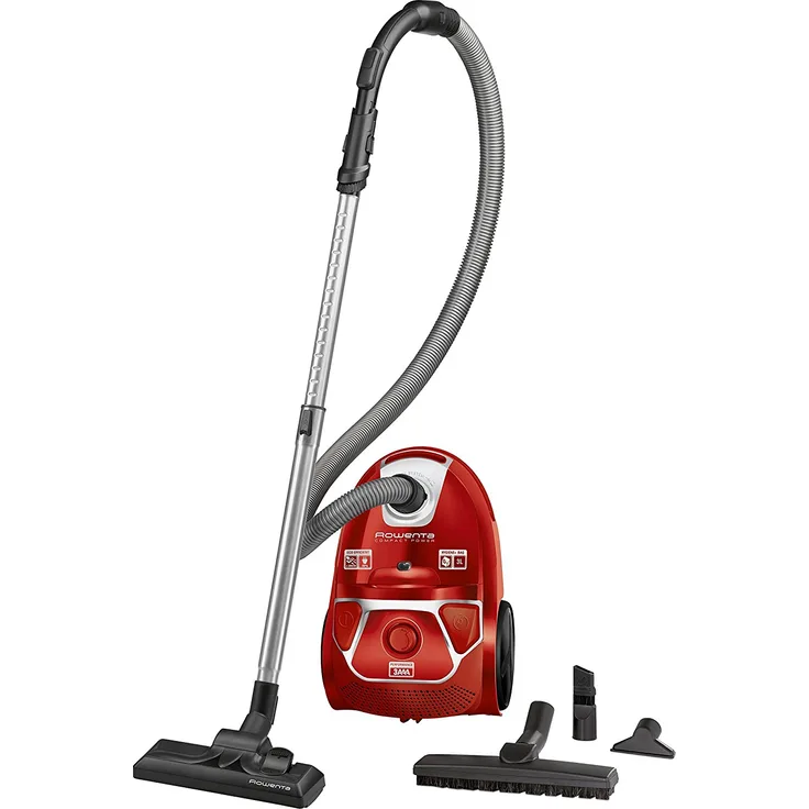 Rowenta RO3953EA Compact Power Bodenstaubsauger mit Beutel, 3 Liter, Maximale Leistung, rot