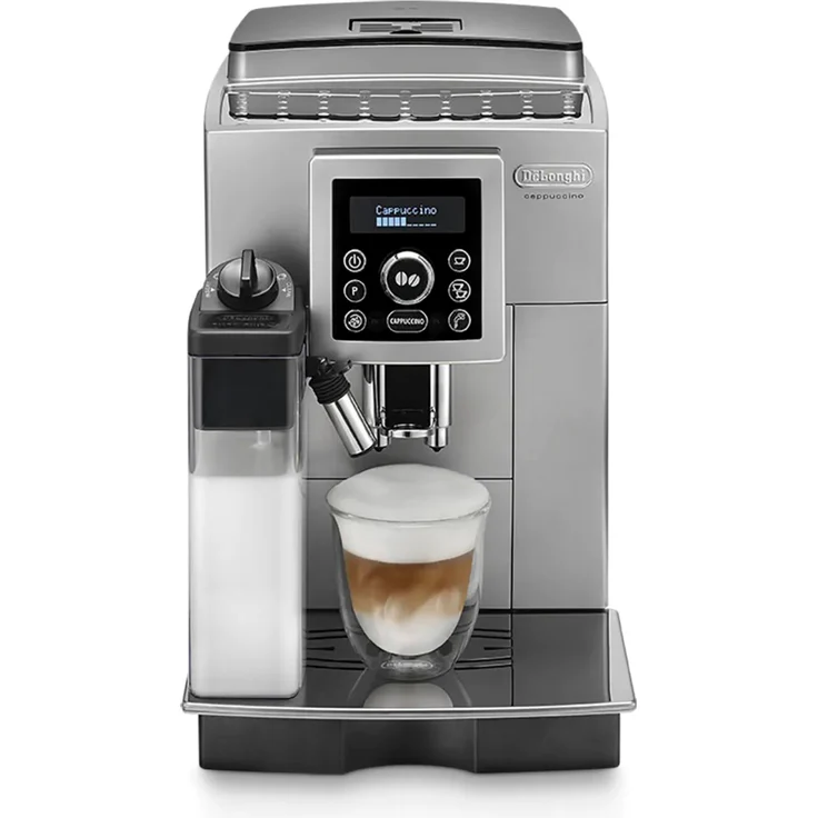 De'longhi ECAM 23.460.SB Kaffeevollautomat 15 bar Druck, Automatik-Cappuccino-System, abnehmbarer Wassertank 1,8 l, LCD-Panel, automatische Reinigung, silber – Bild 1