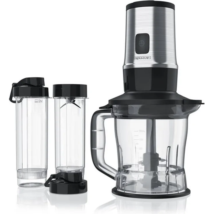 Arendo Edelstahl 2in1 Standmixer & Zerkleinerer,700W, inkl. 2x Mixbehälter je 0,57l, edelstahl
