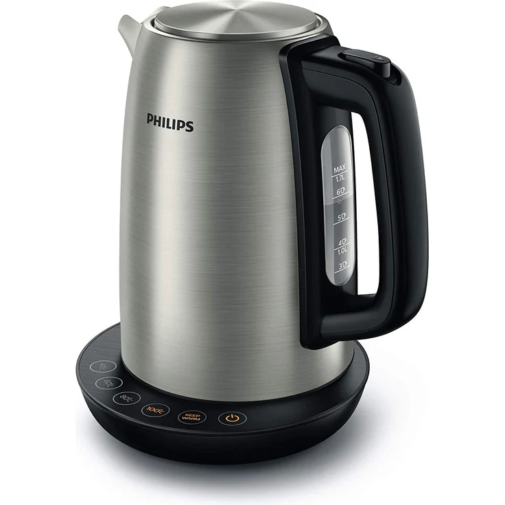 Philips HD9359-90 Wasserkocher aus Edelstahl für Tee bis Babynahrung (2200 Watt, 1,7 Liter, Warmhaltefunktion) – Bild 1