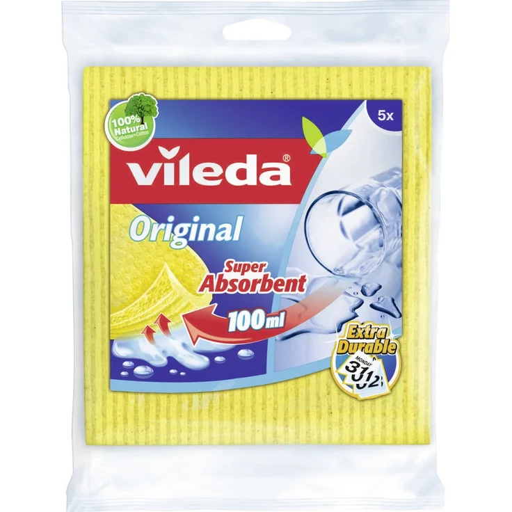 Vileda Schwammtuch mit besonders hoher Saugkraft, farblich sortiert, 5er Pack – Bild 1