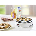 Bestron Poffertjes Gerät im Retro Design, I Love Holland, Antihaftbeschichtung, 800 W, Weiß