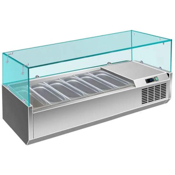 Kühlaufsatz - 1/3 GN Modell VRX 1400 / 380, Maße: B 1400 x T 395 x H 435