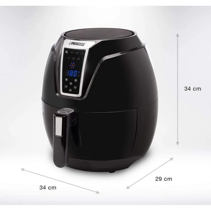 Princess 182021 XL Heißluftfritteuse, Aerofryer mit digitalem Display, ohne Öl, einfach zu reinigen, 3,2 Liter Fassungsvermögen, 1400 Watt, schwarz – Bild 6
