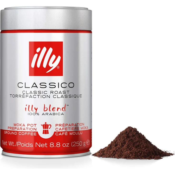 illy Kaffee, Gemahlener Mokka-Kaffee Classico, klassische Röstung - 1 Dose zu 250 g