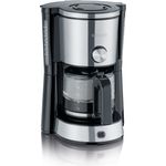 SEVERIN KA 4825 Type Switch Kaffeemaschine (Für gemahlenen Filterkaffee, 10 Tassen, Inkl. Glaskanne) edelstahl-schwarz