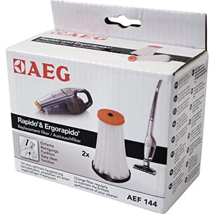 AEG AEF144 Austauschfilter für Rapido & Ergorapido CX7-1 (Doppelpack, 2 Innenfilter, optimale Saugleistung und Filtration, regelmäßiger Filtertausch, einfache Reinigung und Austausch, schwarz-weiß) – Bild 2