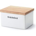 Continenta Knäckebrotdose, Knäckebrotbox, Vorratsdose für Knäckebrot mit Holzdeckel, mit Schrift: Knäckebrot, Größe: 17,5 x 13,5 x 11 cm