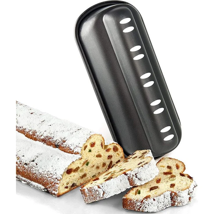 Zenker Stollen-Backform, (31 x 7 x 15 cm) Special Season, Stollenhaube mit Antihaftbeschichtung, Backblech für Stollen, Menge: 1 Stück, Farbe: schwarz – Bild 2