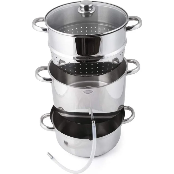 Grafner XXL Edelstahl Dampfentsafter, 8L, induktionsgeeignet, mit Abgießrand – Bild 2