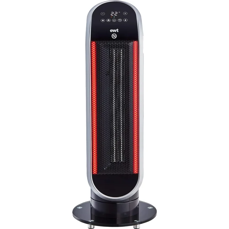 Keramik-Heizlüfter Maxi H C, 2in1 Lüfter & Heizung, elektrische Heizsäule mit kühlender Lüftungsfunktion, moderner Touchscreen & App-Steuerung über Bluetooth, zweifarbige LED Leuchten, 2400 W, Heizlüfter