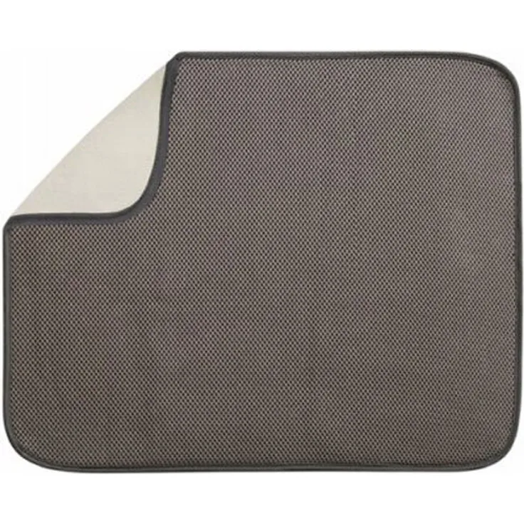 iDesign iDry Abtropfmatte groß, dünne Spülbeckenmatte aus Polyester zum schnellen Trocknen von Geschirr, mokka--elfenbeinfarben