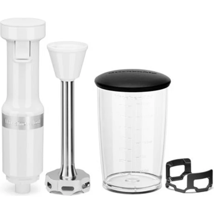 KitchenAid 5KHBV53EWH Stabmixer, 180W, 0,7L Behälter mit Deckel, Kunststoff, weiß – Bild 2