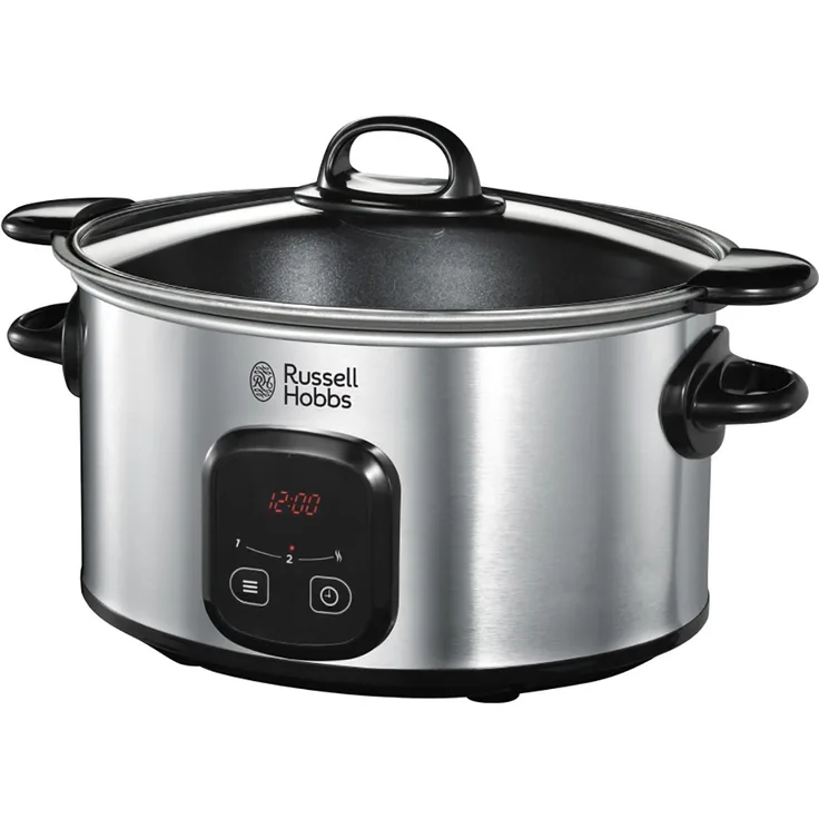Russell Hobbs Digitaler Slow Cooker, Schongarer, einstellbare Garzeit, programmierbarer Timer, 6.0l, 3 Temperatureinstellungen, MaxiCook Slowcooker 22750-56