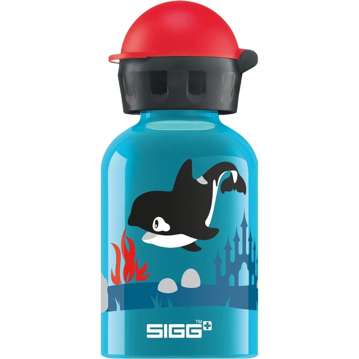 SIGG Orca Family Kinder Trinkflasche (0.3 L), schadstofffreie Kinderflasche mit auslaufsicherem Deckel, federleichte Trinkflasche aus Aluminium – Bild 1