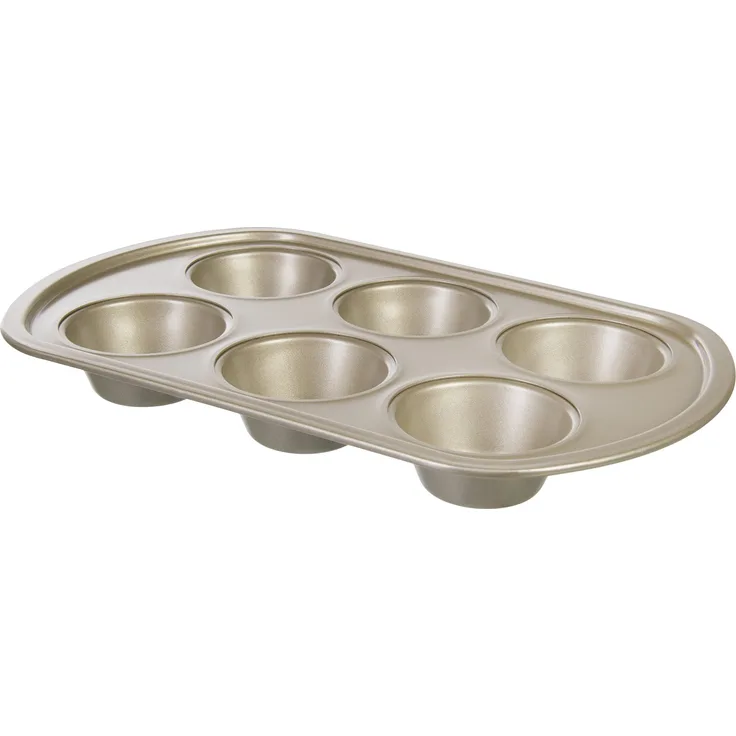 wenco Muffinform, Für 6 Muffins, Antihaftbeschichtet, Goldfarben, 545976