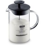 Bodum 1446-01 Milchschäumer mit Glasgriff Latteo, schwarz