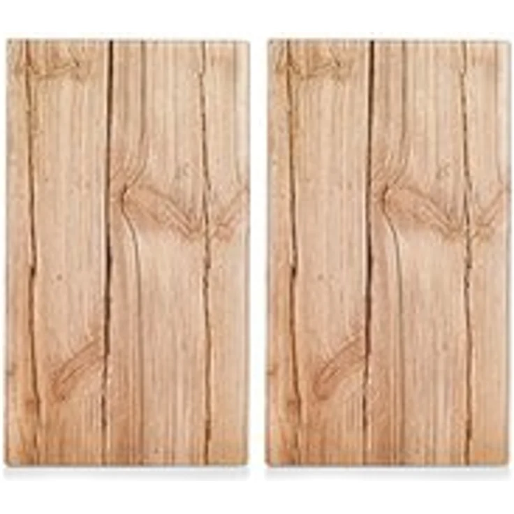 Zeller 26277 Herdabdeck-Schneideplatten Wood, 2-er Set, Glas – Bild 1