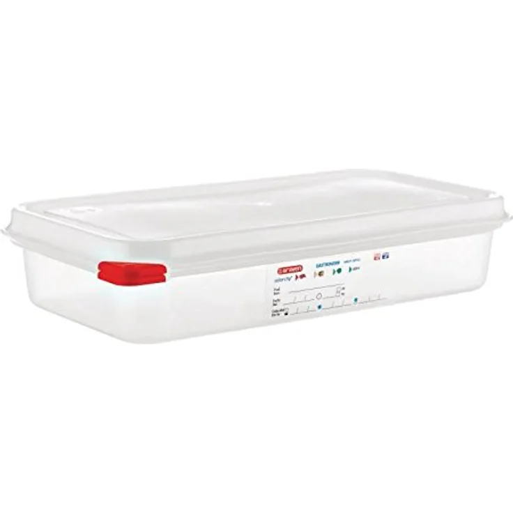 Araven 03352 Frischhaltedosen aus Polypropylen, mit Deckel, GN 1/3, 2,5 l, 65 mm, mit Griff, 4 Stück