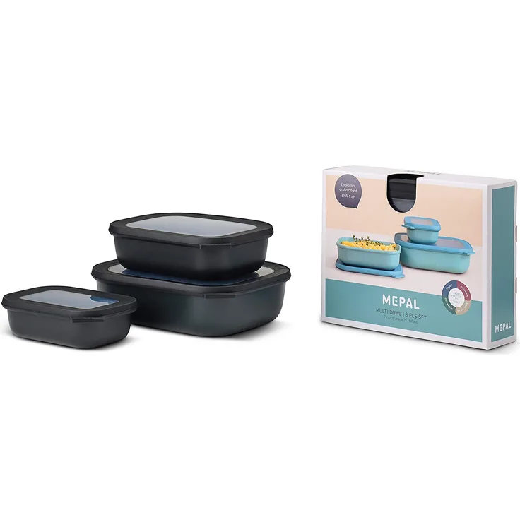 Mepal Set cirqula rechteckig 3-teilig (500+1000+2000) - nordic bla 