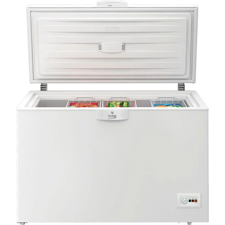Beko HSA29540N Gefriertruhe, freistehend, weiß, Schnellgefrieren, Lagerzeit bei Störung 67 h, Breite 129 cm, Energieklasse E – Bild 2
