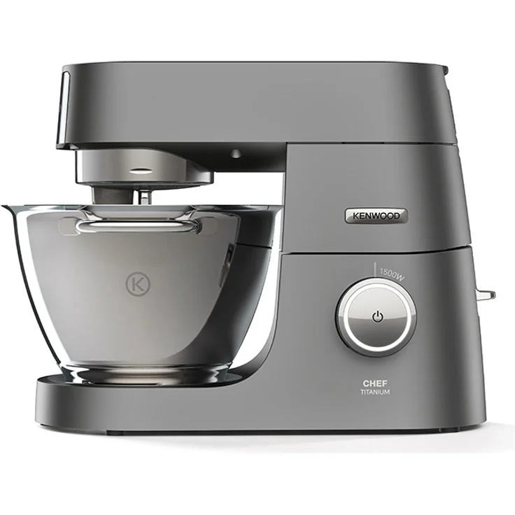 Kenwood KVC7320S Titanium Chef leistungsstarke Küchenmaschine, 4,6 l Rührschüssel mit Innenbeleuchtung, Easy-Lift & Interlock-Sicherheitssystem, 1500 Watt, inkl. 5-teiligem Patisserie-Set, silber, Serie: Titanium Chef  - Preisvergleich – Bild 1