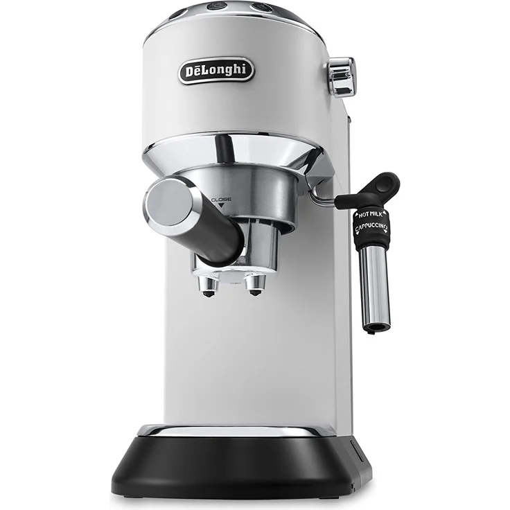 De'Longhi Dedica Style EC 685.W Espresso Siebträgermaschine, Espressomaschine mit Professioneller Milchschaumdüse, nur 15 cm breit, 1 Liter Wassertank, Vollmetallgehäuse, E.S.E Pads geeignet, weiß – Bild 1