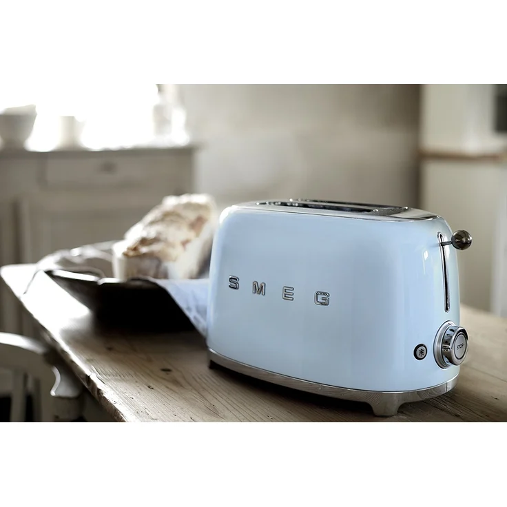 Smeg TSF01 PBEU Doppelschlitztoaster, 950W, 6 Bräunungsstufen, blau – Bild 7