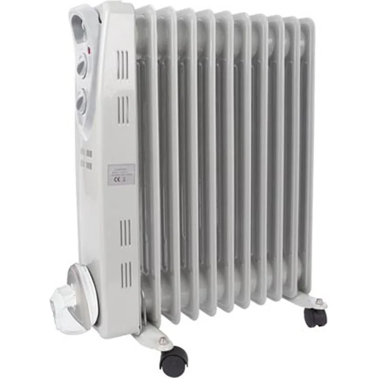 Perel 2500W Öladiatorheizkörper mit Rollen, mobile Thermostat Zusatzheizung elektrisch, Radiator – Bild 1