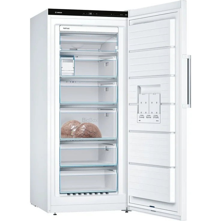 Bosch GSN51AWCV Gefrierschrank, freistehend, weiß, NoFrost, LED, Lagerzeit bei Störung 25 h, Breite 70 cm, Energieklasse C – Bild 2