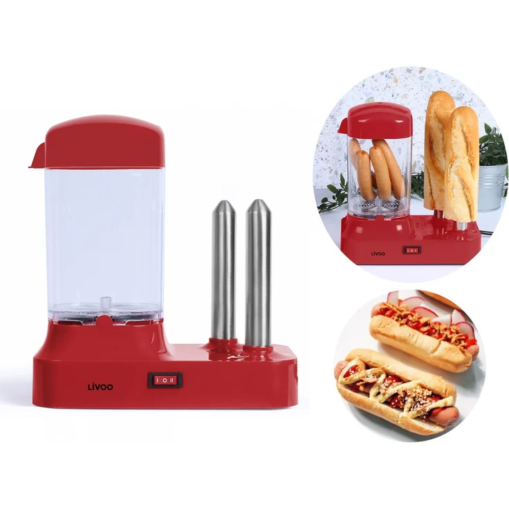 LIVOO DOC238RC Hot-Dog-Maschine, Hot Dog-Maker, 340 Watt
