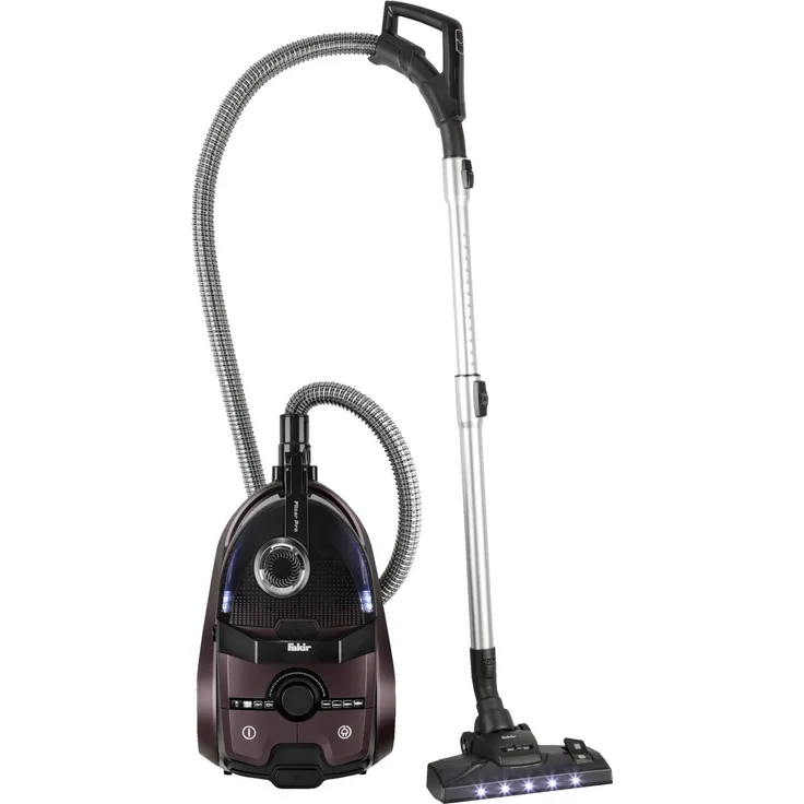 Fakir Filter Pro-Boden-Staubsauger beutellos, Zyklon-Sauger, 4,5 l Staubbehälter, mit Luftreiniger-Funktionen, 8-Fach Filter-Technologie, extra leise, dunkelrot - 800 Watt