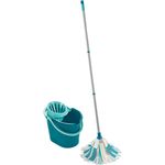 Leifheit Set Power Mop 3-in-1 mit saugstarken Fasern, komplettes Wischset mit Wischmopp und Eimer, Wischer mit flexiblen Viskose-Mopkopf-Streifen, Bodenwischer für Fliesen und Laminat