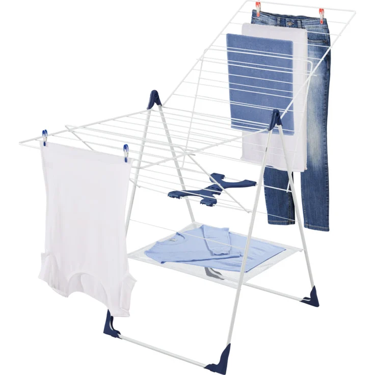 Leifheit Standtrockner Classic 250 Flex, individuell einstellbarer Wäschetrockner mit 25m Wäscheleine für 2-3 Waschmaschinenladungen, Wäscheständer für drinnen und draußen, für lange Wäsche – Bild 2